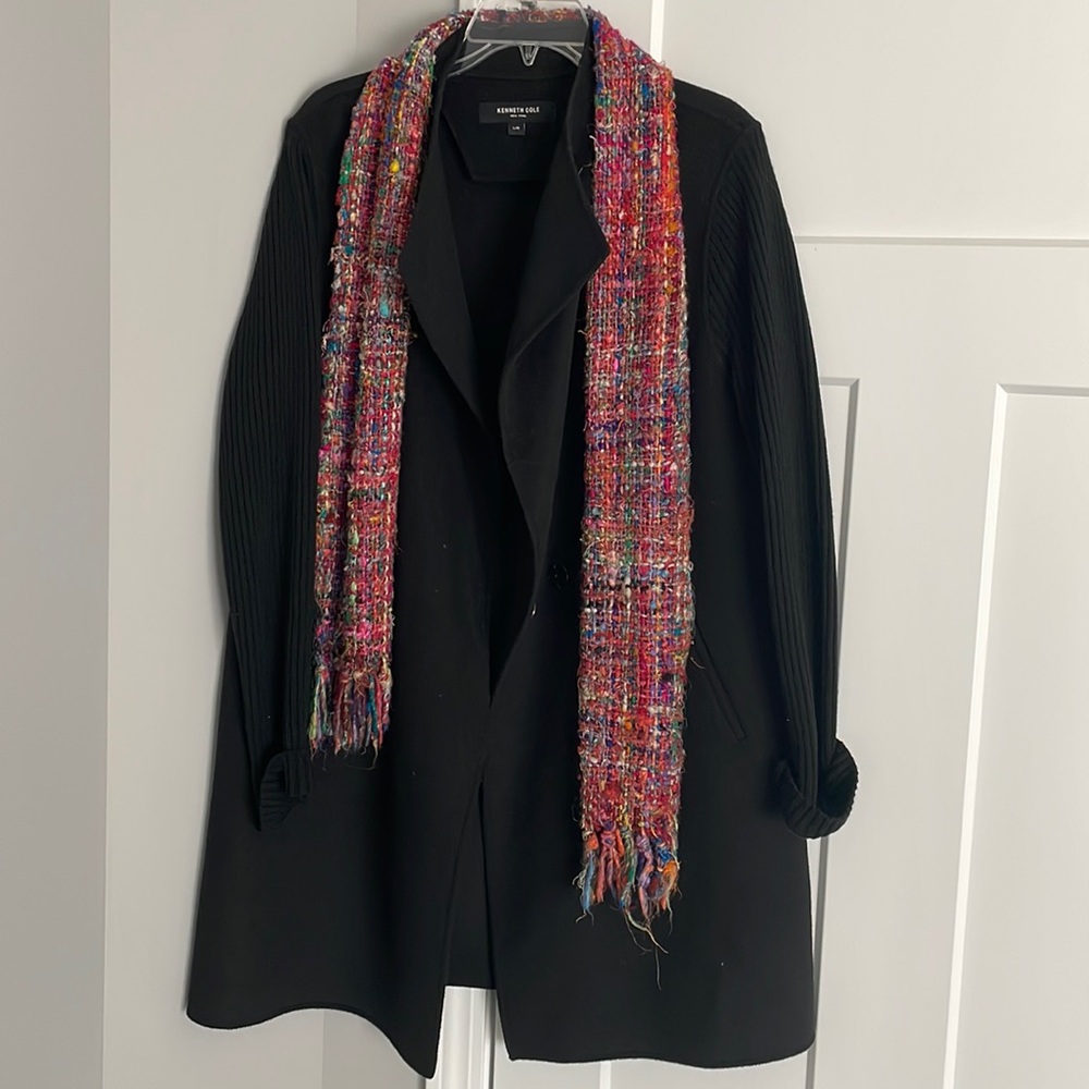 Womens Kenneth Cole sweater jacket pea coat outerwear Sz Large